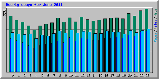 Hourly usage for June 2011